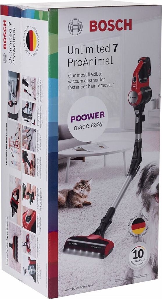 Bosch BBS711ANM Stabstaubsauger/Elektrischer Besen Beutellos 0,3 l Schwarz Rot Edelstahl