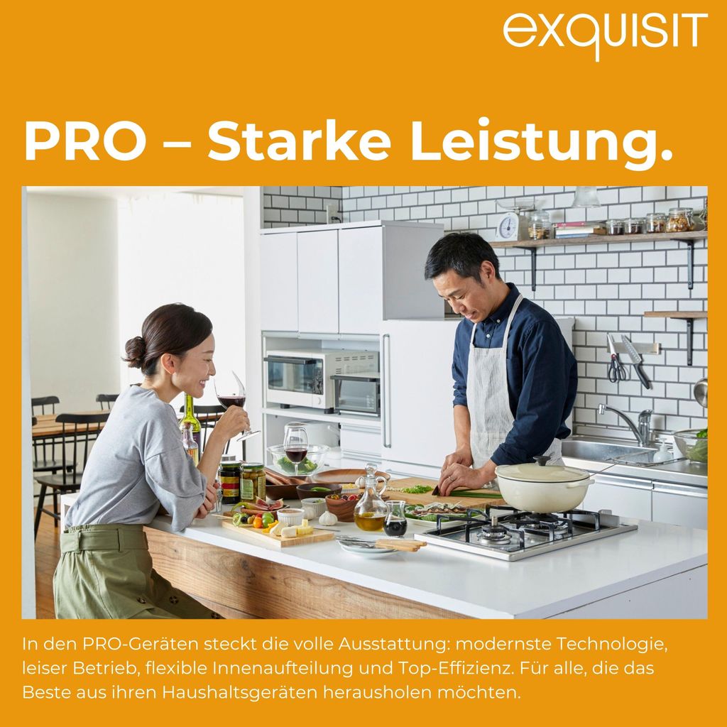 Exquisit PRO Geschirrspüler 60 cm, Unterbaufähig, EEK: C, 14 Maßgedecke, Automatische Türöffnung, Startzeitvorwahl, 11 Liter, GSP56314 - 030C silber