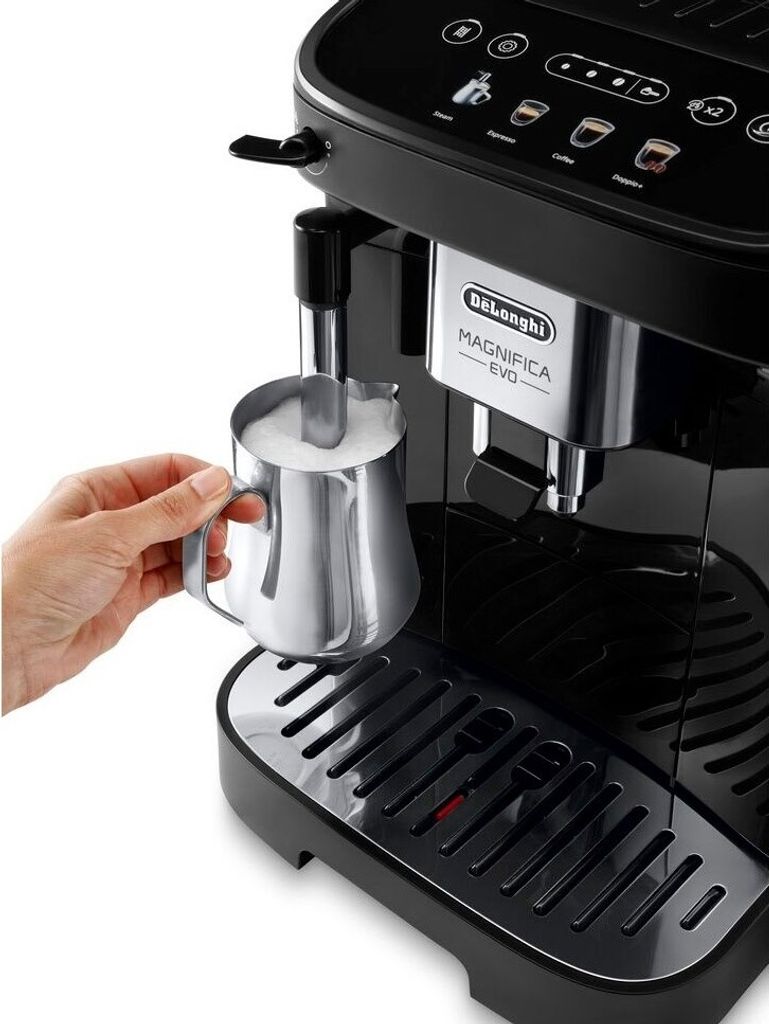 De'Longhi De’Longhi Magnifica Evo ECAM290.22.B, Espressomaschine, 1,8 l, Kaffeebohnen, Gemahlener Kaffee, Eingebautes Mahlwerk, 1450 W, Schwarz