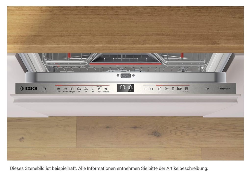 Bosch Serie 6 SMV6ZCX16E, Voll integriert, Standardgröße (60 cm), Edelstahl, 14 Maßgedecke, B, 40 dB