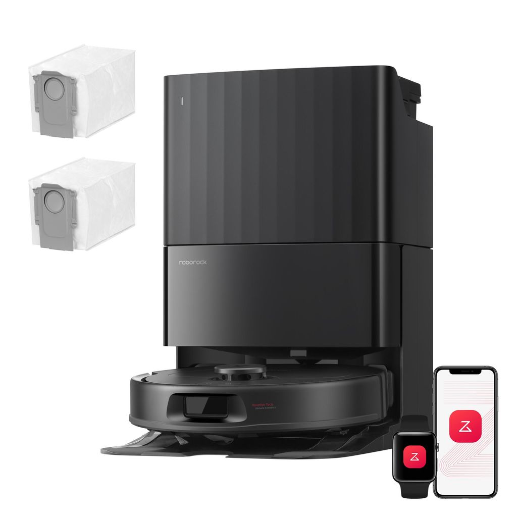 roborock Qrevo S Pro Set Staubsauger Roboter mit Wischfunktion, 18.500Pa(Upgrade von QV 35A), Anti - Tangle System, 75 °C Heißwasser - Moppwäsche, Schwarz