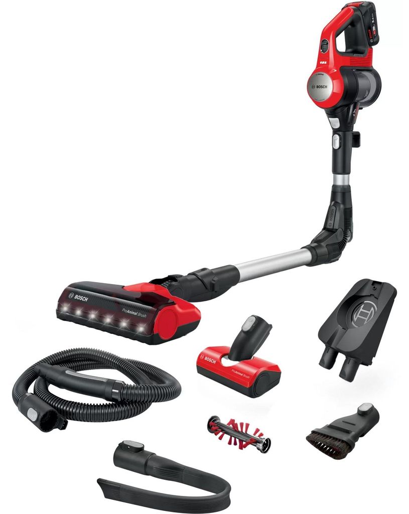 Bosch BBS711ANM Stabstaubsauger/Elektrischer Besen Beutellos 0,3 l Schwarz Rot Edelstahl