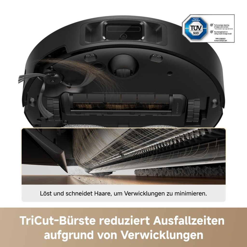 Dreame L50 Ultra AE Saugroboter mit Wischfunktion,28.000Pa Saugleistung,Automatische Entleerungsstation,Ausziehbare Seitenbürste,DryBoard,Schwarz