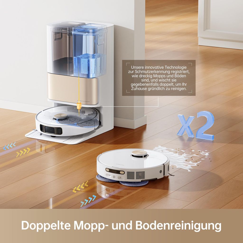 Dreame L10s Pro Ultra Heat Roboter Saugroboter mit Wischfunktion,Automatische Moppreinigung,heißem Wasser,7000Pa,Doppelte Mopp - und Bodenreinigung