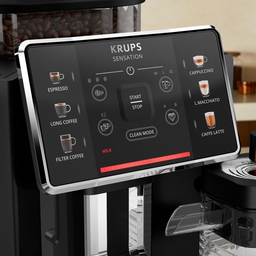 Krups EA9128D, Espressomaschine, Kaffeebohnen, Eingebautes Mahlwerk, Schwarz