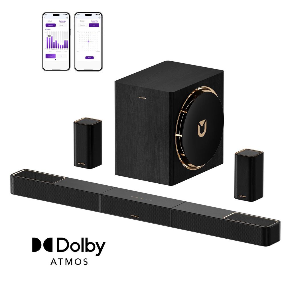Ultimea Skywave Series 7.1.4ch Professionelles Kabelloses Surround Sound System für mit Dolby Atmos, kabellosem Subwoofer, 840W