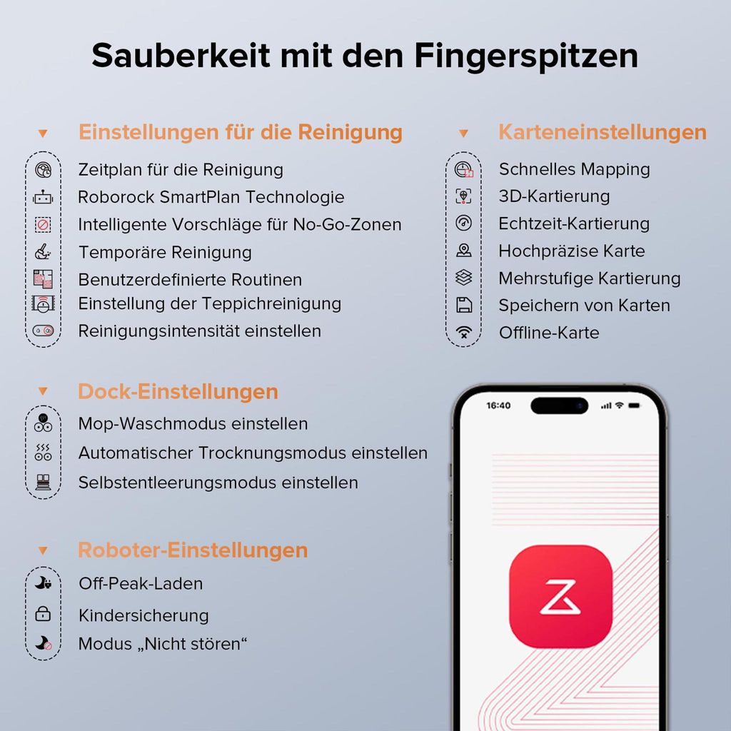 roborock Qrevo Edge S5A Staubsauger Roboter 18.500 Pa(Upgrade von S8 Pro Ultra) Dual Anti - Tangle, 75℃ Heißwasser - Moppwäsche, Hebarem Wischmop,Schwarz