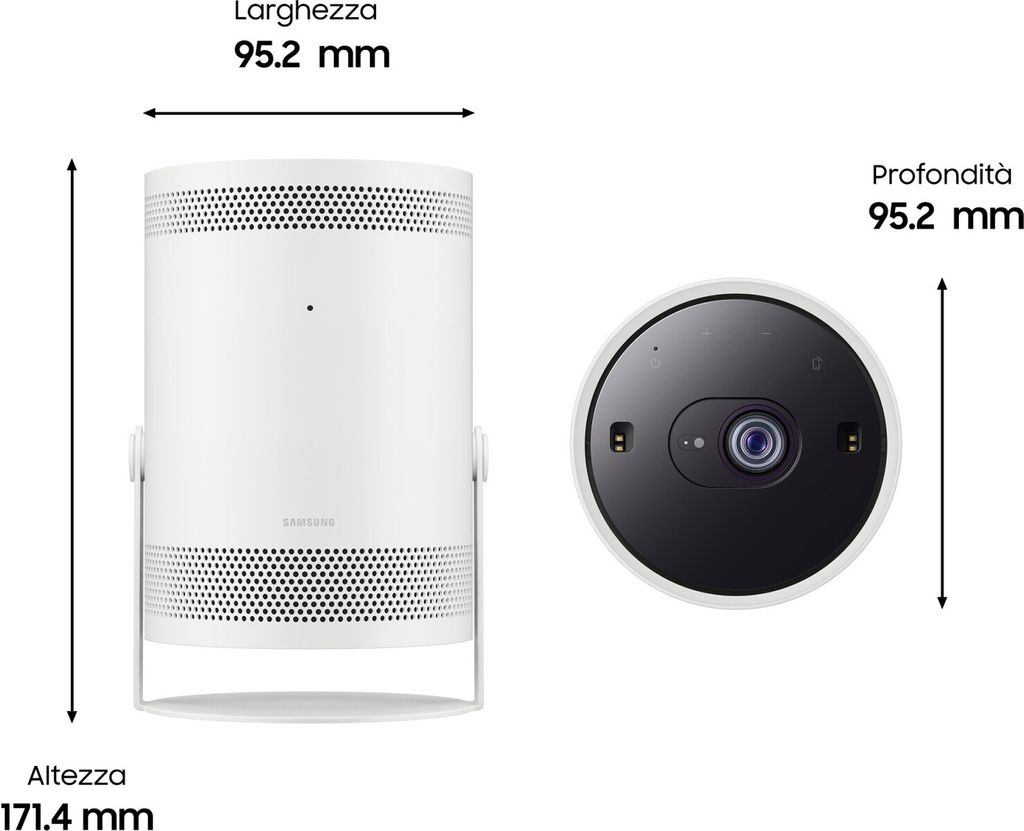 Samsung The Freestyle 2nd Gen., 1080p (1920x1080), 762 - 2540 mm (30 - 100"), Auto, Wi - Fi 5 (802.11ac), High Dynamic Range 10+ (HDR10 Plus), Hybrid Log - Gamma (HLG), Samsung TV Plus