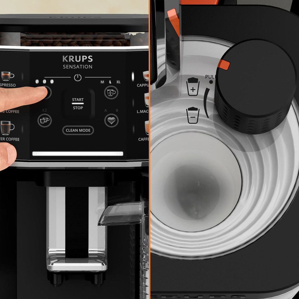 Krups EA9128D, Espressomaschine, Kaffeebohnen, Eingebautes Mahlwerk, Schwarz