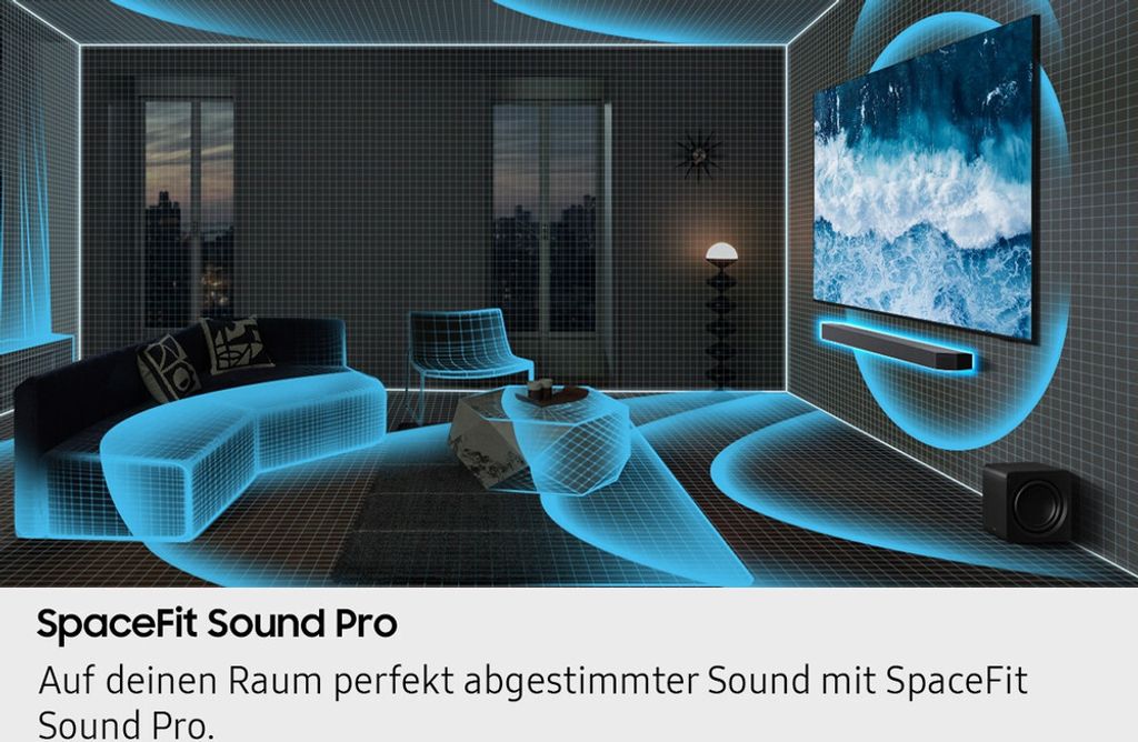 Samsung Q - series Q - Serie Soundbar HW - Q995GF 11.1.4 - Kanal Subwoofer & Rücklautsprecher (2025), 11.1.4 Kanäle, DTS:X, Dolby TrueHD, Dolby Atmos, DTS Digital Surround, Dolby Digital, Game Pro, Kabellos, Separat, Titan, Schwarz
