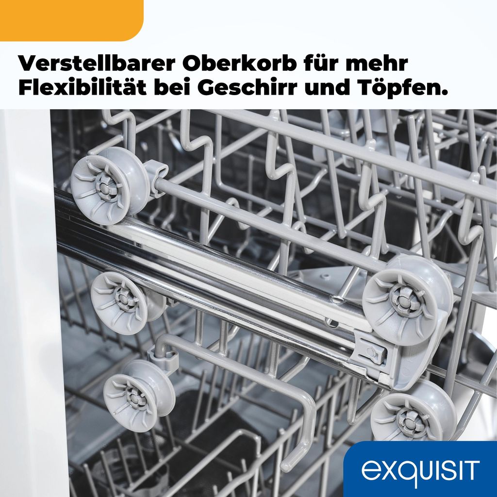 Exquisit Geschirrspüler 60 cm, Unterbaufähig, 12 Maßgedecke, 11 Liter, Startzeitvorwahl, LED - Display, GSP6312 - 030E weiss