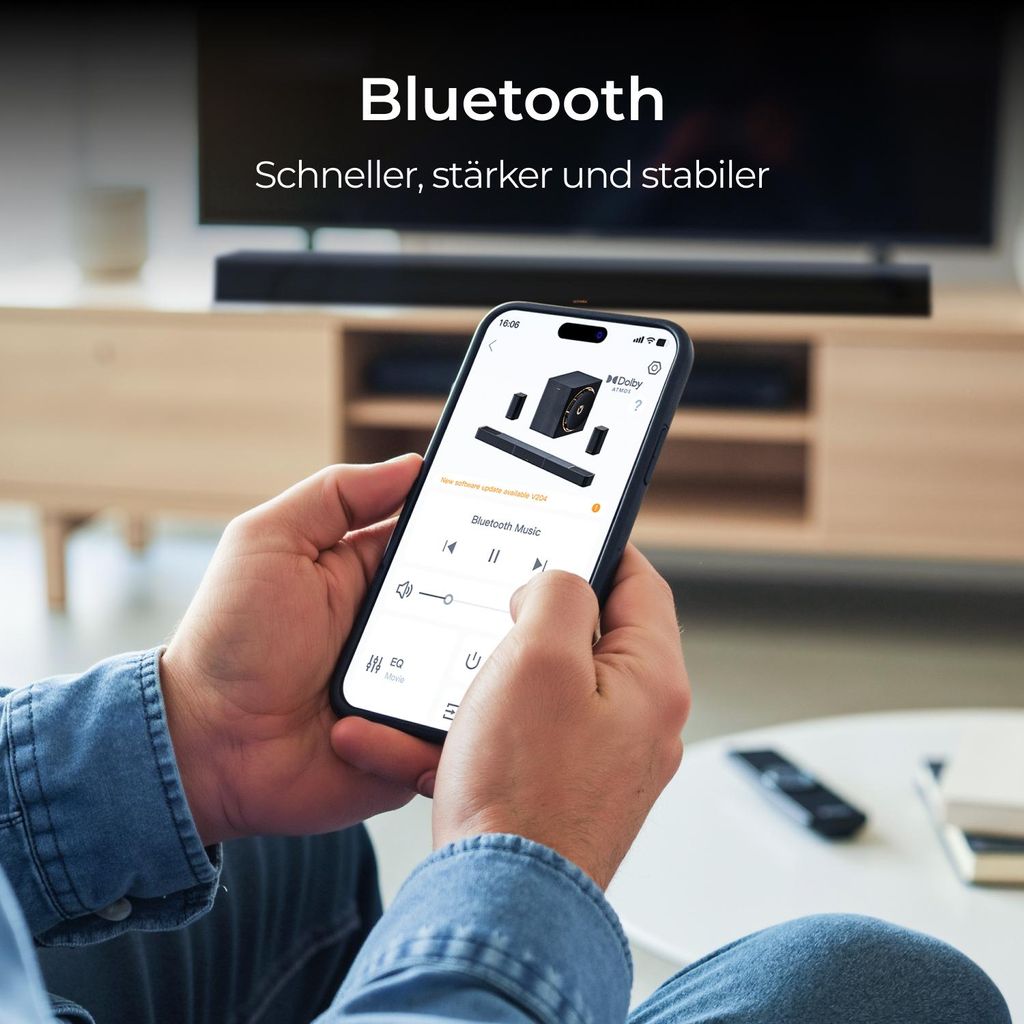 Ultimea Skywave Series 5.1.4 Professionelle Soundbar mit Dolby Atmos, 5.1.4 Surround Sound System mit 8" Subwoofer & 2 kabellosen Rear - Lautsprechern