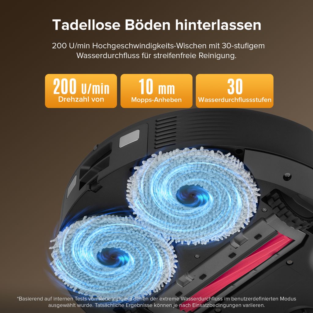 roborock QV 35S Staubsauger Roboter, 10.000Pa Saugroboter (Upgrade von Qrevo Plus), Anti - Tangle - Bürsten, Anhebbare Schleudermopps (Schwarz)