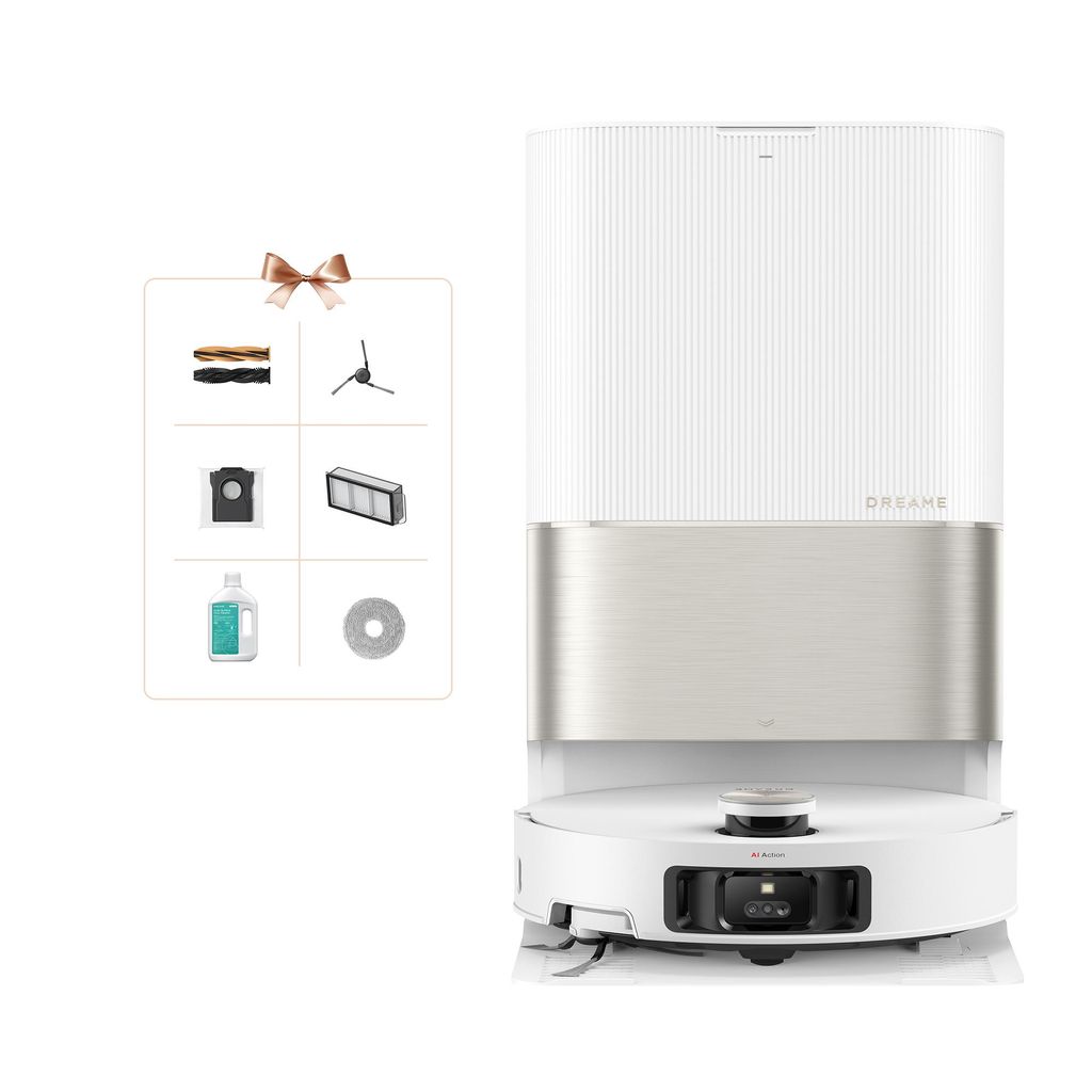 Dreame X50 Ultra Complete Staubsauger Roboter mit Wischfunktion,20KPa Saugkraft,6cm Hindernisfreiheit,Hebarem Wischmopp,360° - Navigation,KI - Vermeidung