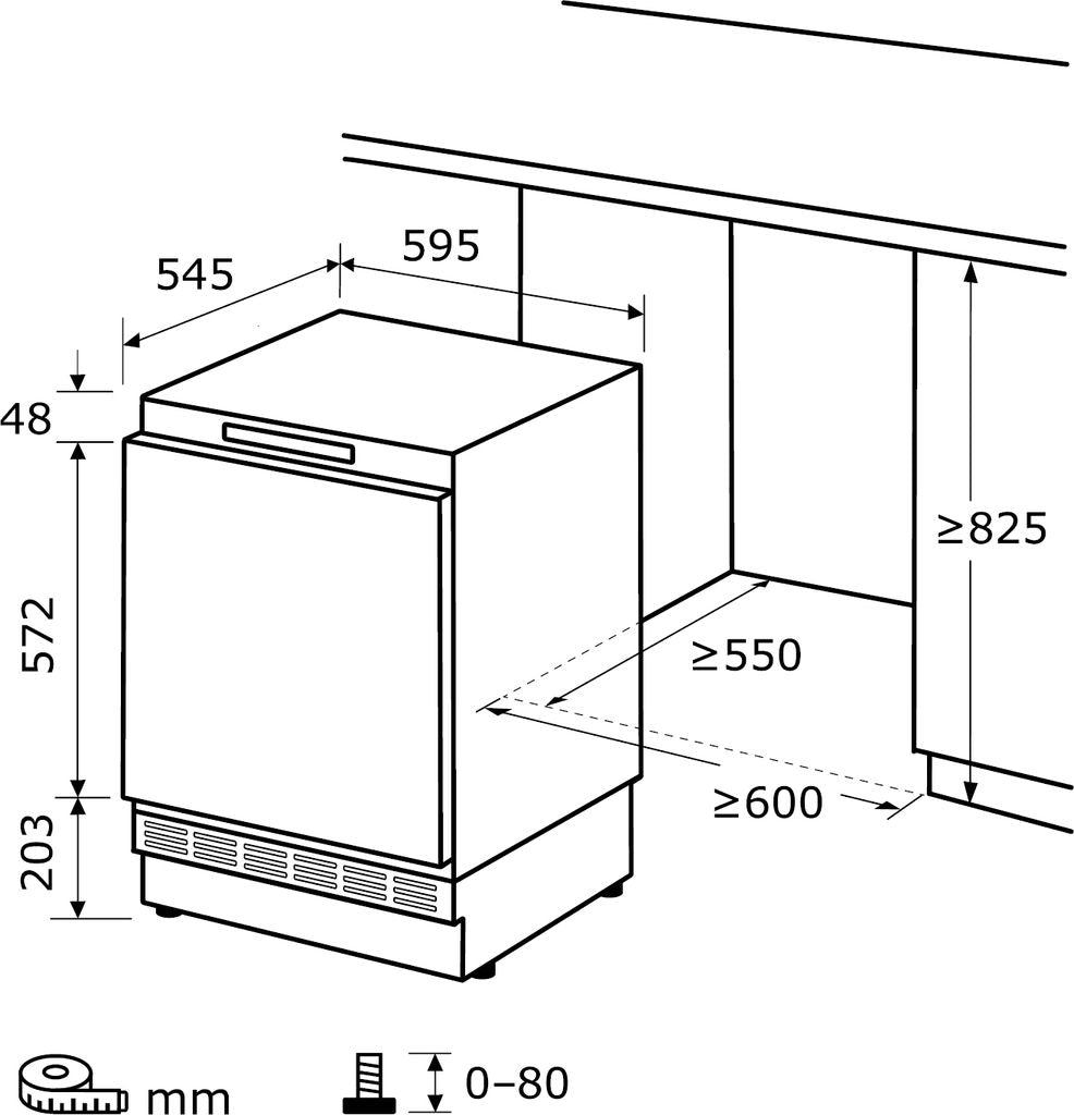 Exquisit Unterbau - Kühlschrank UKS140 - V - FE - 010D